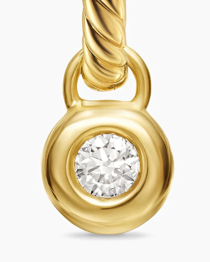Petite Cable Huggie Drop Earrings In 18K Yellow Gold With Diamonds 175mm Women David Yurman Drop Petite Cable Huggie Drop Earrings In 18K Yellow Gold With Diamonds 175mm Women David Yurman Drop