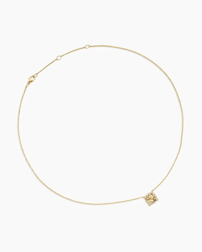 Petite Chatelaine Pav Bezel Pendant Necklace In 18K Yellow Gold With Champagne Citrine And Diamonds 7mm Women David Yurman Pendant Petite Chatelaine Pav Bezel Pendant Necklace In 18K Yellow Gold With Champagne Citrine And Diamonds 7mm Women David Yurman Pendant