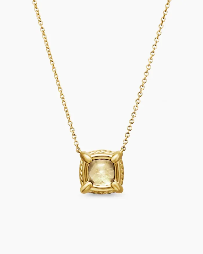 Petite Chatelaine Pav Bezel Pendant Necklace In 18K Yellow Gold With Champagne Citrine And Diamonds 7mm Women David Yurman Pendant Petite Chatelaine Pav Bezel Pendant Necklace In 18K Yellow Gold With Champagne Citrine And Diamonds 7mm Women David Yurman Pendant