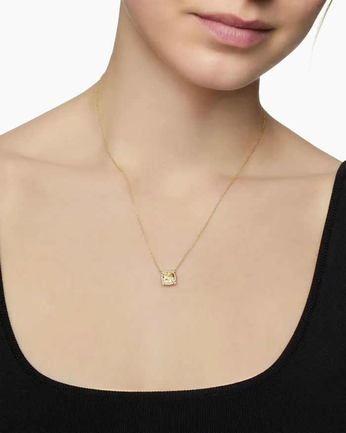 Petite Chatelaine Pav Bezel Pendant Necklace In 18K Yellow Gold With Champagne Citrine And Diamonds 7mm Women David Yurman Pendant Petite Chatelaine Pav Bezel Pendant Necklace In 18K Yellow Gold With Champagne Citrine And Diamonds 7mm Women David Yurman Pendant