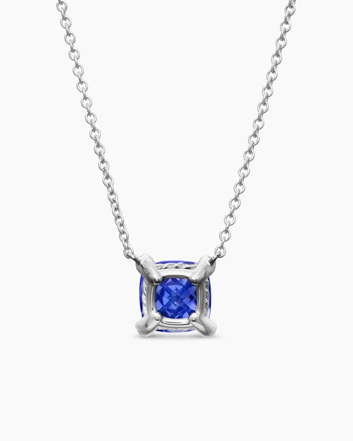 Petite Chatelaine Pendant Necklace In 18K White Gold With Tanzanite And Diamonds 7mm Women David Yurman Pendant Petite Chatelaine Pendant Necklace In 18K White Gold With Tanzanite And Diamonds 7mm Women David Yurman Pendant