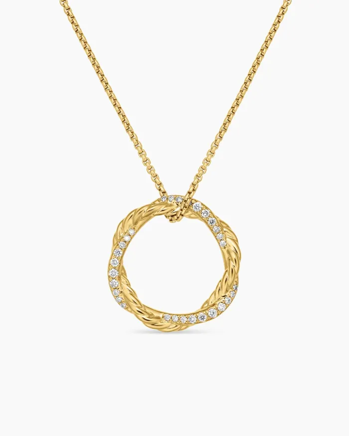 Petite Infinity Pendant Necklace In 18K Yellow Gold With Diamonds 18mm Women David Yurman Pendant Petite Infinity Pendant Necklace In 18K Yellow Gold With Diamonds 18mm Women David Yurman Pendant
