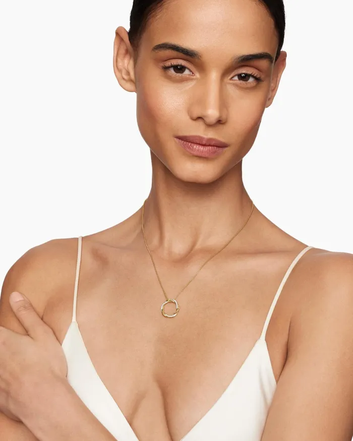 Petite Infinity Pendant Necklace In 18K Yellow Gold With Diamonds 18mm Women David Yurman Pendant Petite Infinity Pendant Necklace In 18K Yellow Gold With Diamonds 18mm Women David Yurman Pendant