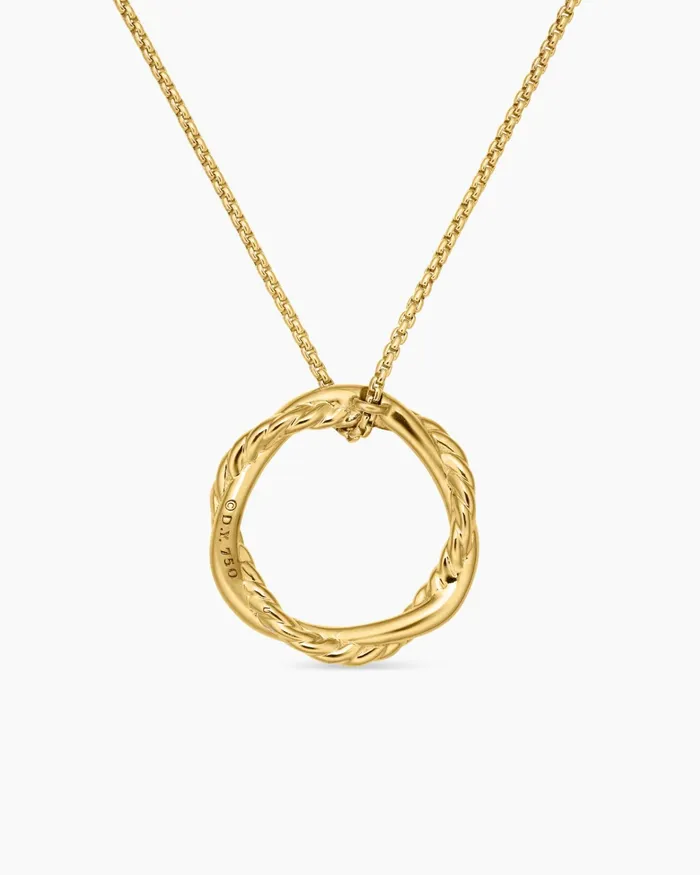 Petite Infinity Pendant Necklace In 18K Yellow Gold With Diamonds 18mm Women David Yurman Pendant Petite Infinity Pendant Necklace In 18K Yellow Gold With Diamonds 18mm Women David Yurman Pendant