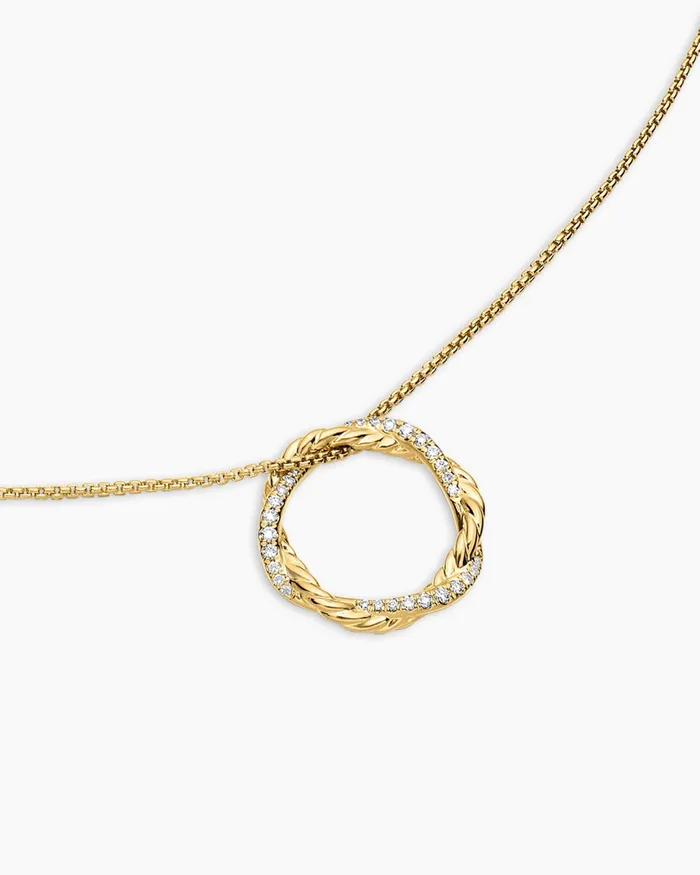 Petite Infinity Pendant Necklace In 18K Yellow Gold With Diamonds 18mm Women David Yurman Pendant Petite Infinity Pendant Necklace In 18K Yellow Gold With Diamonds 18mm Women David Yurman Pendant