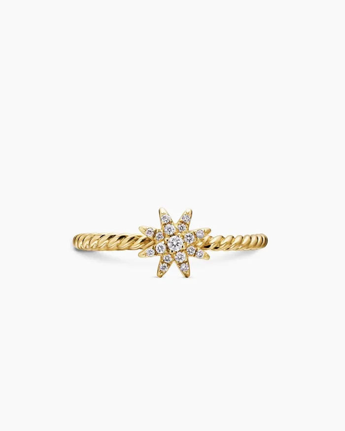 Petite Starburst Ring In 18K Yellow Gold With Diamonds 75mm Women David Yurman Petite Petite Starburst Ring In 18K Yellow Gold With Diamonds 75mm Women David Yurman Petite