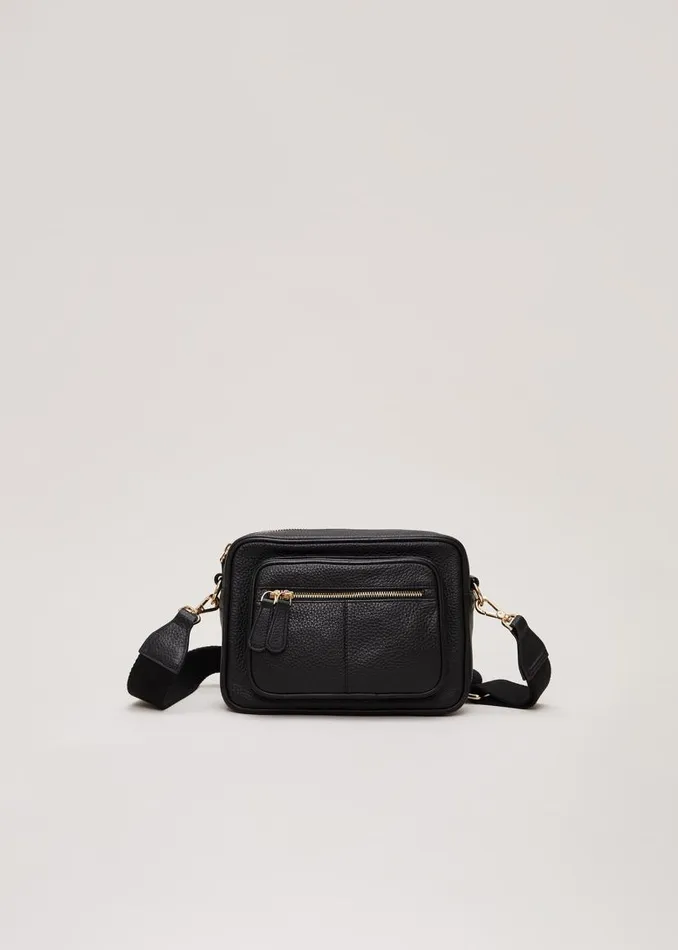 Phase Eight Bags and Clutches Leather Cross Body Bag Black 8211 Women