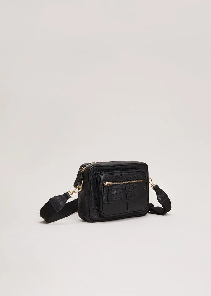 Phase Eight Bags and Clutches Leather Cross Body Bag Black 8211 Women
