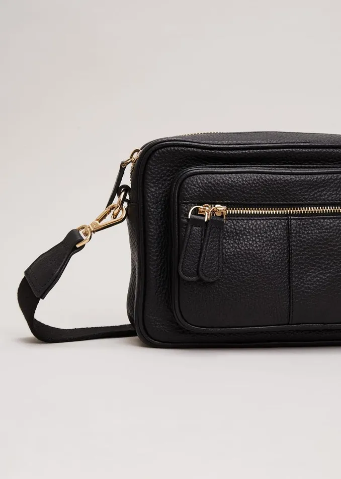 Phase Eight Bags and Clutches Leather Cross Body Bag Black 8211 Women