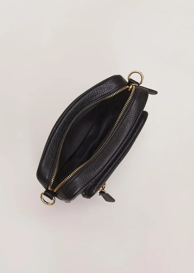 Phase Eight Bags and Clutches Leather Cross Body Bag Black 8211 Women
