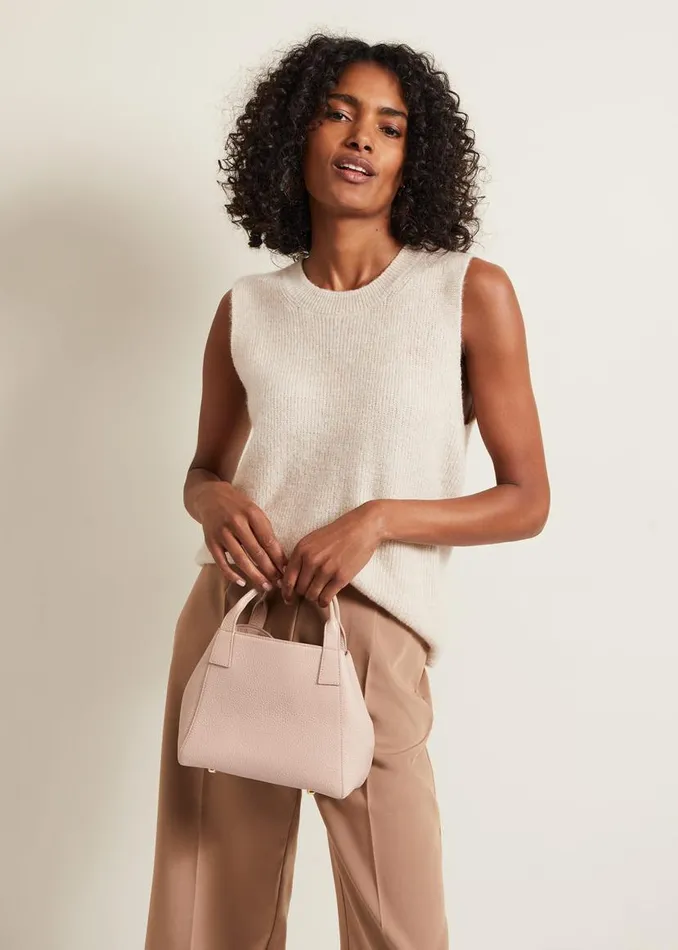 Phase Eight Bags and Clutches Mini Leather Tote Bag Pale Pink 8211 Women