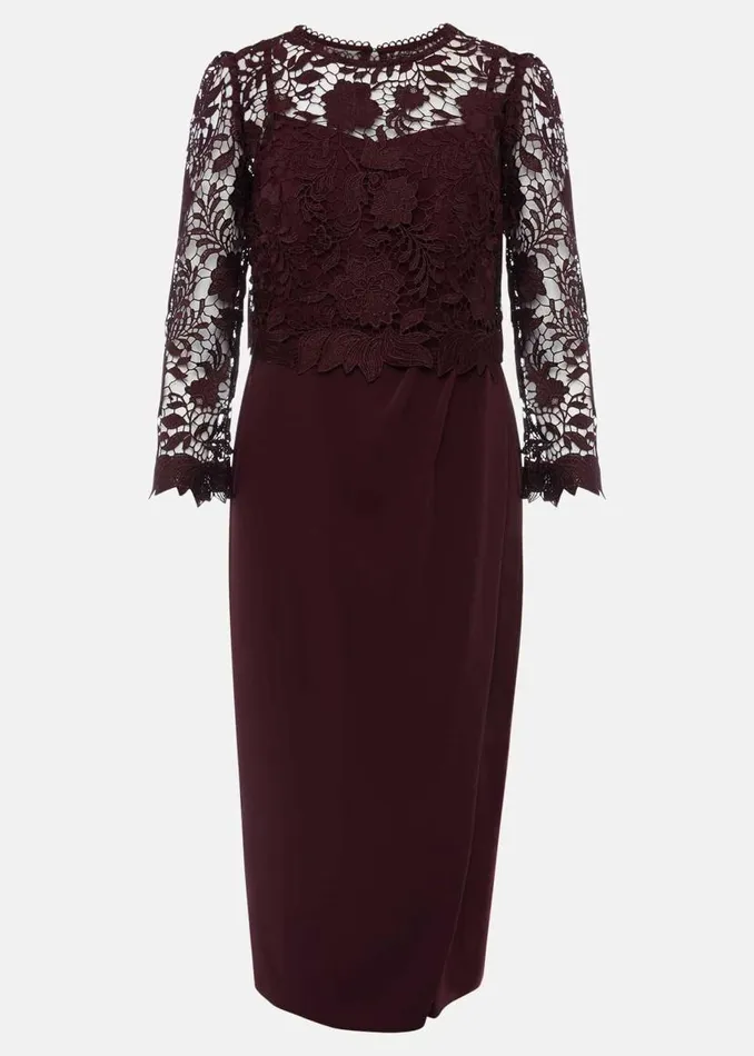 Phase Eight Dresses Adeline Double Layer Lace Dress Dark Plum 8211 Women