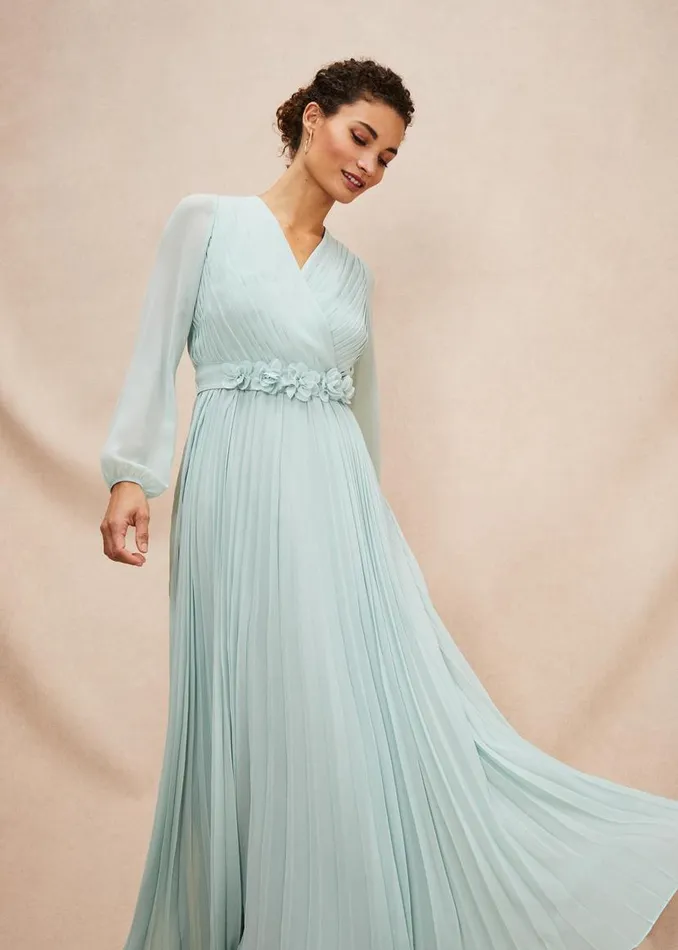 Phase Eight Dresses Alecia Pleated Maxi Dress Peppermint 8211 Women