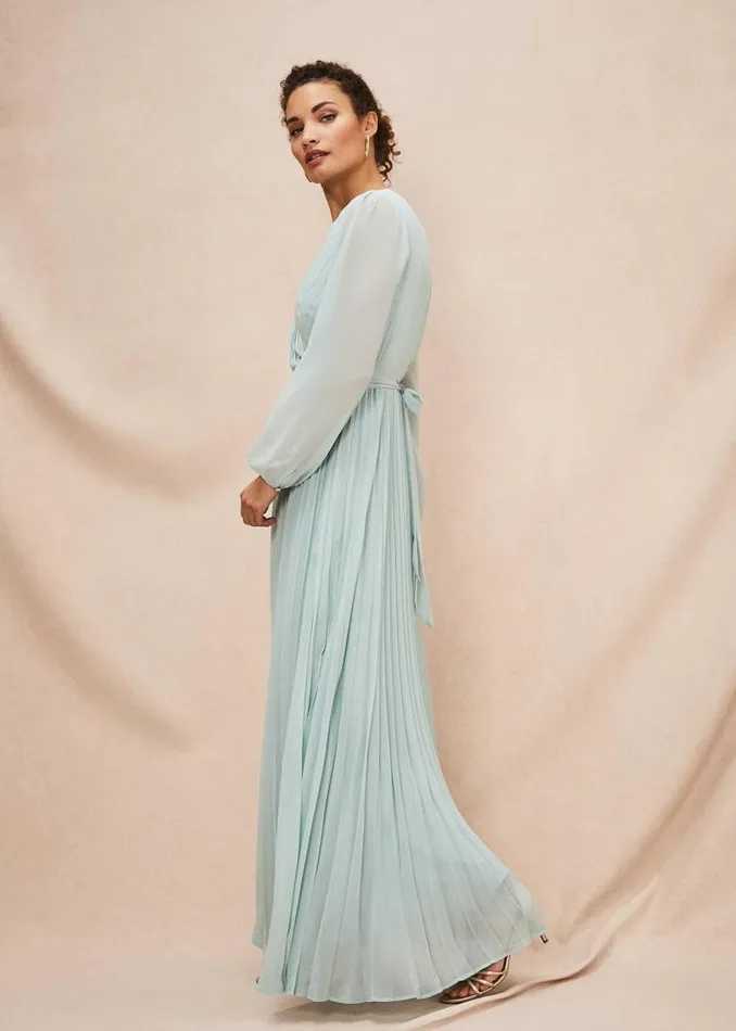 Phase Eight Dresses Alecia Pleated Maxi Dress Peppermint 8211 Women