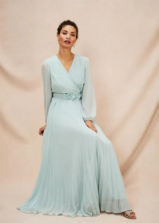 Phase Eight Dresses Alecia Pleated Maxi Dress Peppermint 8211 Women