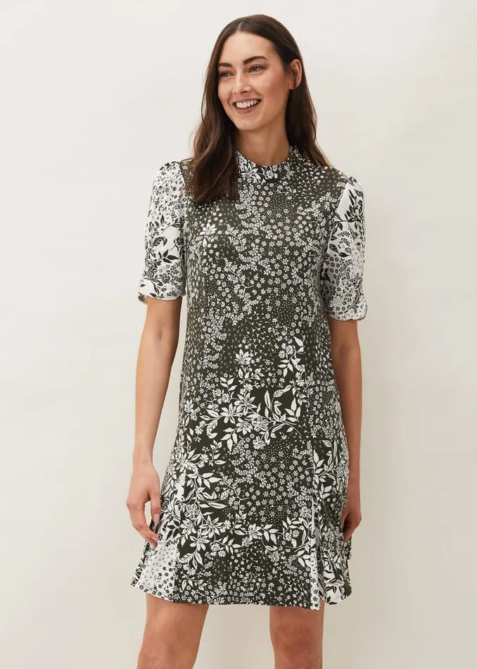 Phase Eight Dresses Alva Mixed Print Dress Khakiivory 8211 Women