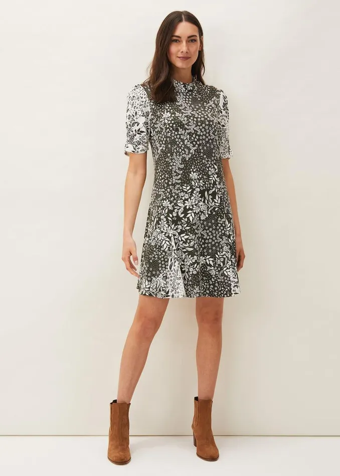 Phase Eight Dresses Alva Mixed Print Dress Khakiivory 8211 Women