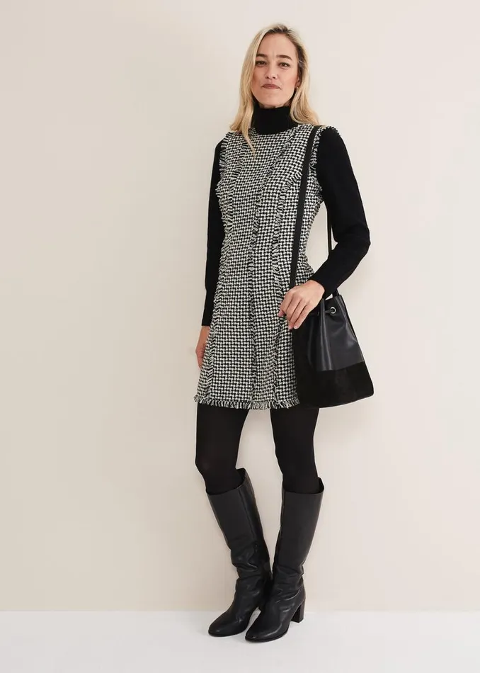 Phase Eight Dresses Arie Tweed Mini Dress Blackwhite 8211 Women