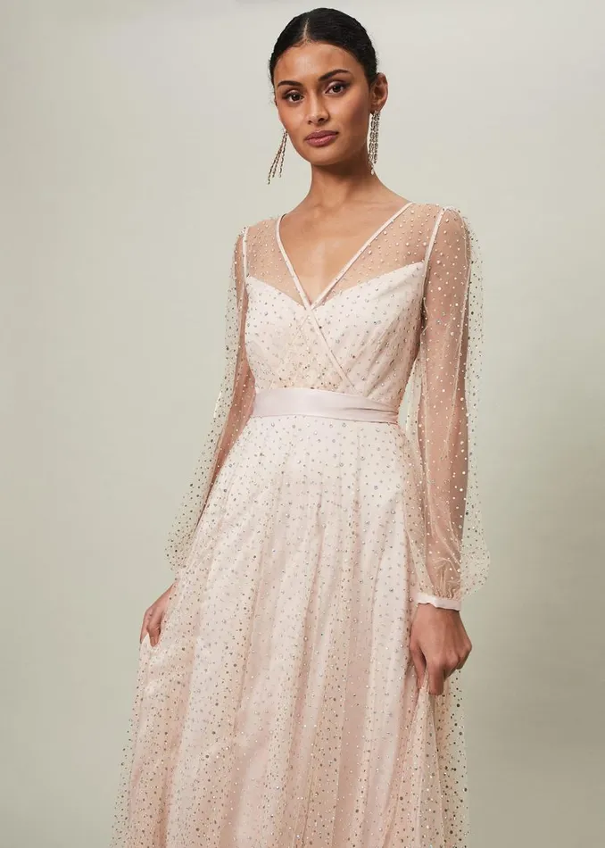Phase Eight Dresses Ashley Embellished Sheer Maxi Dress Champagne 8211 Women Phase Eight Dresses Ashley Embellished Sheer Maxi Dress Champagne 8211 Women