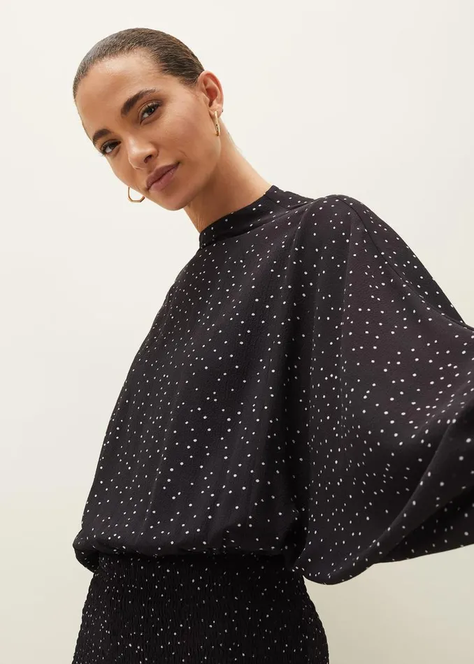 Phase Eight Dresses Becca Spot Print Dress Blackivory 8211 Women
