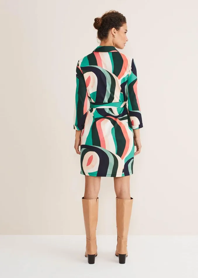 Phase Eight Dresses Beth Swirl Belted Shift Dress Greenmulti 8211 Women