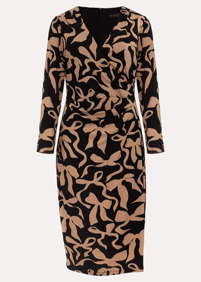 Phase Eight Dresses Brooke Jersey Bow Bodycon Midi Dress Blacknude 8211 Women Phase Eight Dresses Brooke Jersey Bow Bodycon Midi Dress Blacknude 8211 Women