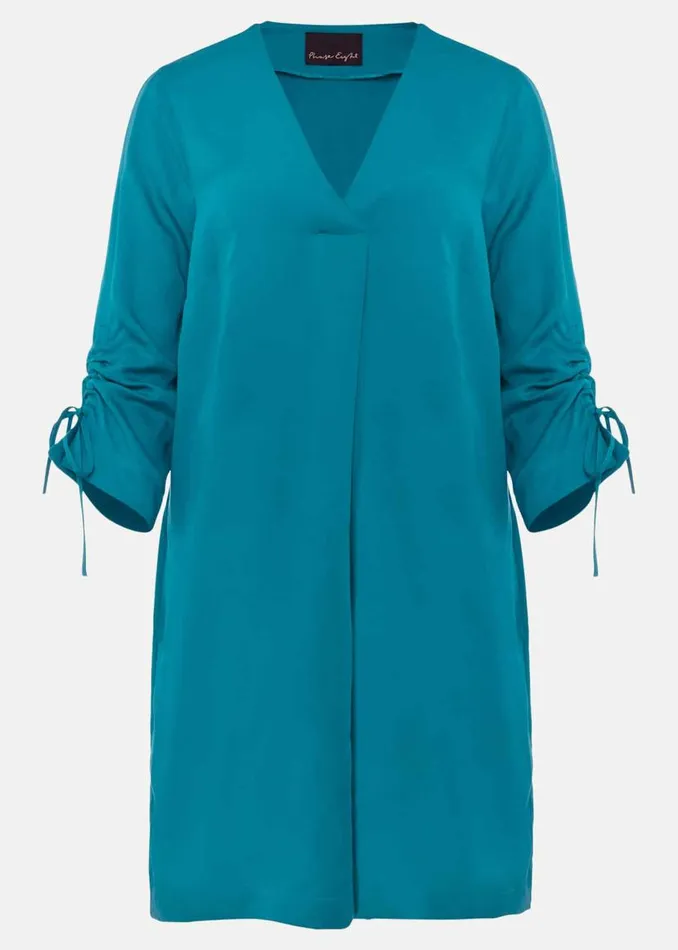 Phase Eight Dresses Ceiara Ruched Sleeve Tunic Dress Teal 8211 Women