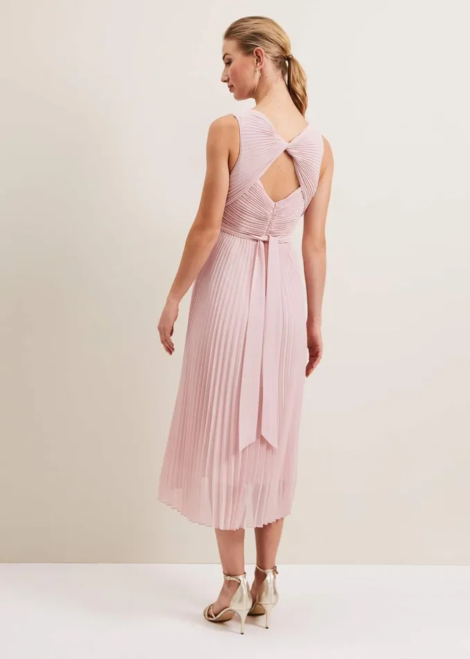 Phase Eight Dresses Cressida Pleated Midi Dress Antique Rose 8211 Women