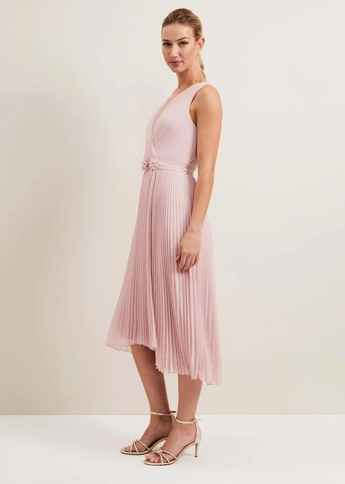 Phase Eight Dresses Cressida Pleated Midi Dress Antique Rose 8211 Women
