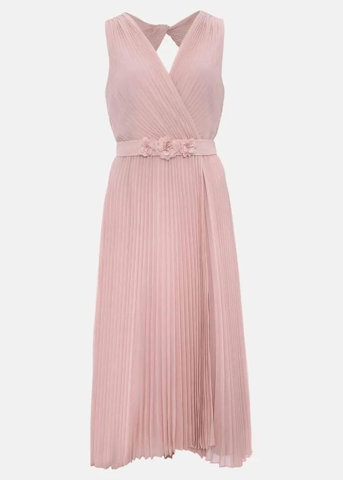 Phase Eight Dresses Cressida Pleated Midi Dress Antique Rose 8211 Women