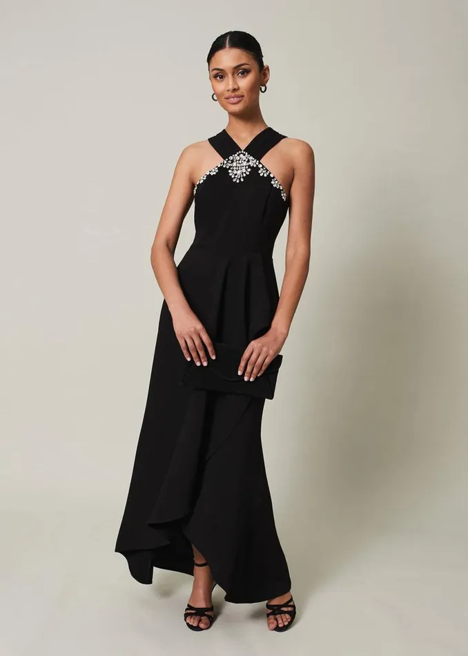 Phase Eight Dresses Danica Black Embellished Maxi Dress Black 8211 Women
