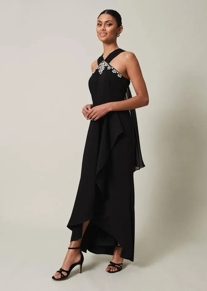 Phase Eight Dresses Danica Black Embellished Maxi Dress Black 8211 Women