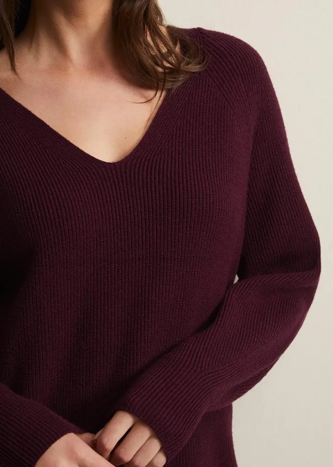 Phase Eight Dresses Eliana Chunky Knitted Mini Dress Wine 8211 Women