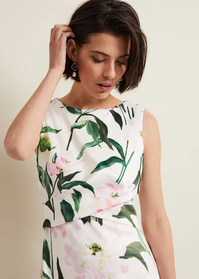Phase Eight Dresses Elsa Floral Scuba Midi Dress Multicoloured 8211 Women