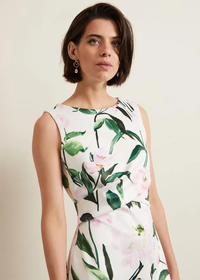 Phase Eight Dresses Elsa Floral Scuba Midi Dress Multicoloured 8211 Women