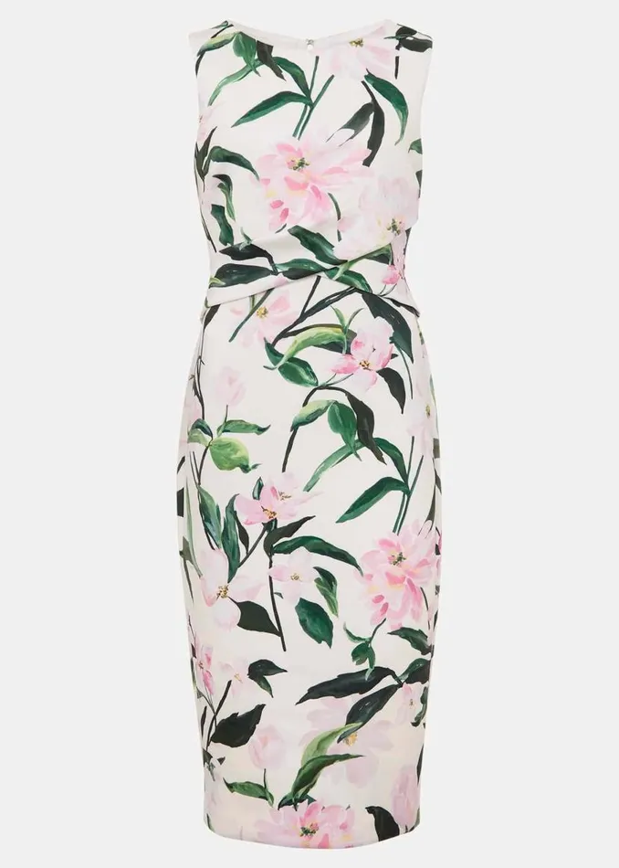 Phase Eight Dresses Elsa Floral Scuba Midi Dress Multicoloured 8211 Women