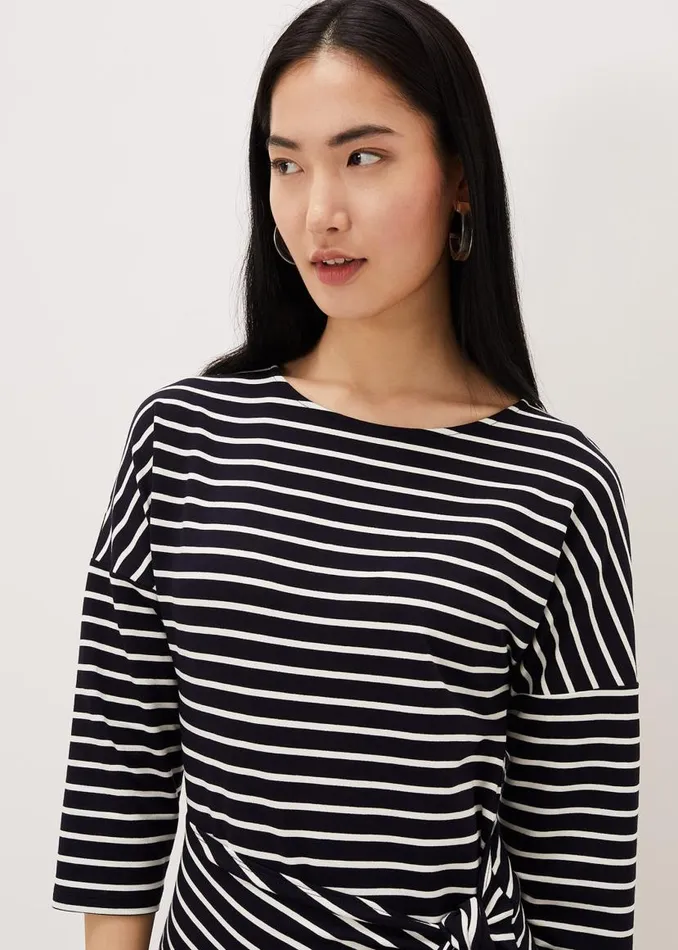 Phase Eight Dresses Emerson Stripe Tie Side Dress Navyivory 8211 Women