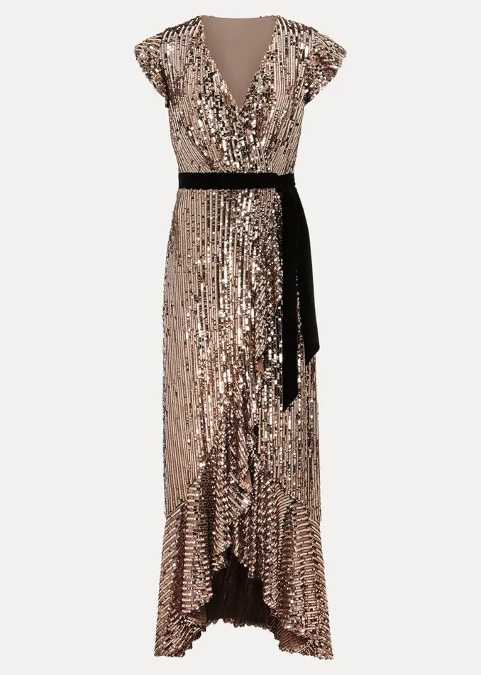 Phase Eight Dresses Enja Sequin Maxi Dress Rose Gold 8211 Women
