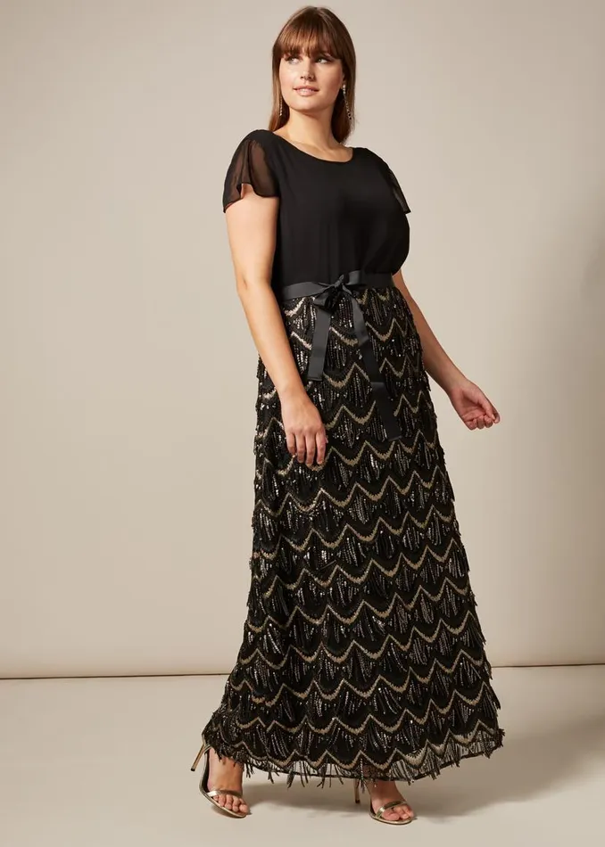 Phase Eight Dresses Hazel Sequin Maxi Dress Black 8211 Women