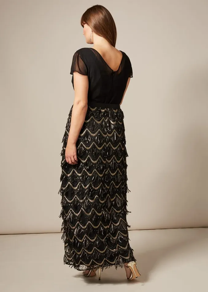 Phase Eight Dresses Hazel Sequin Maxi Dress Black 8211 Women