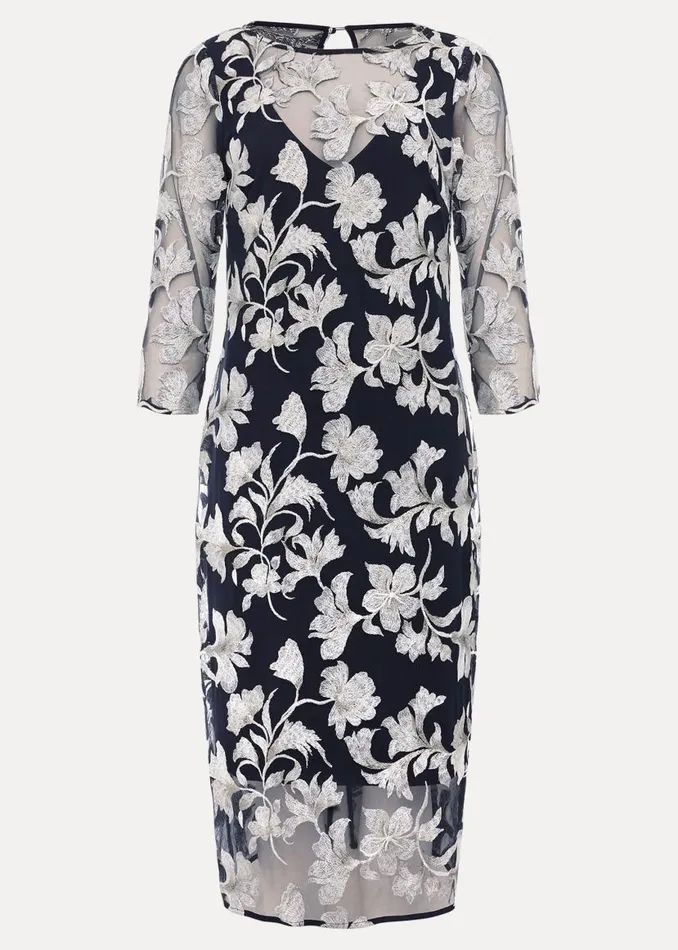 Phase Eight Dresses Irina Floral Mesh Midi Dress Multicoloured 8211 Women
