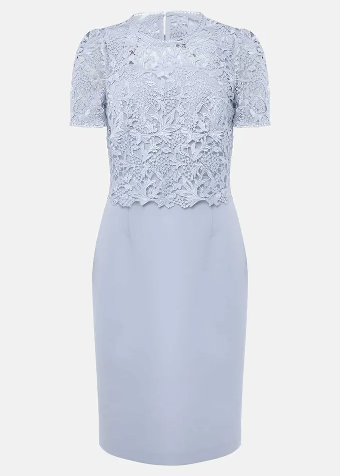 Phase Eight Dresses Isabella Lace Midi Dress Light Cornflower 8211 Women