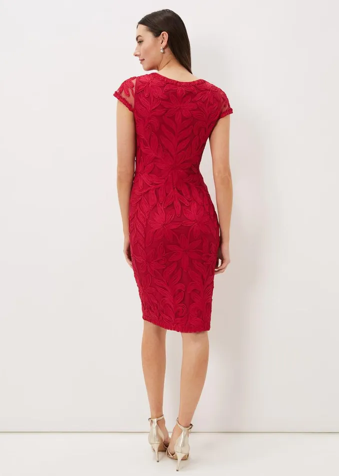 Phase Eight Dresses Isobel Tapework Midi Dress Lipstick 8211 Women