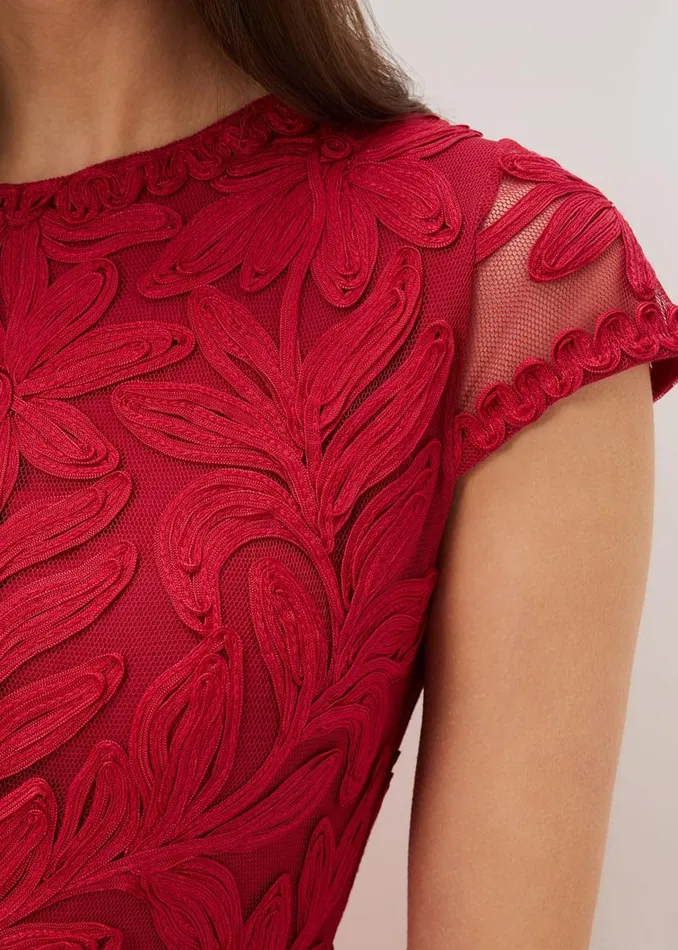 Phase Eight Dresses Isobel Tapework Midi Dress Lipstick 8211 Women