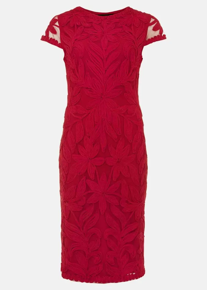Phase Eight Dresses Isobel Tapework Midi Dress Lipstick 8211 Women