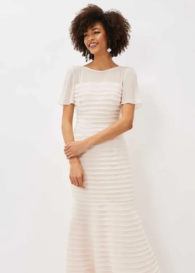 Phase Eight Dresses Ivanka Layered Fishtail Dress Cameo 8211 Women