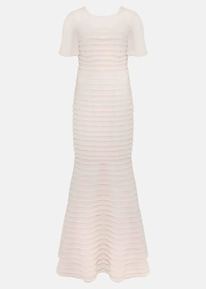 Phase Eight Dresses Ivanka Layered Fishtail Dress Cameo 8211 Women