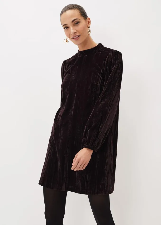 Phase Eight Dresses Jacinda Velvet Shift Dress Aubergine 8211 Women