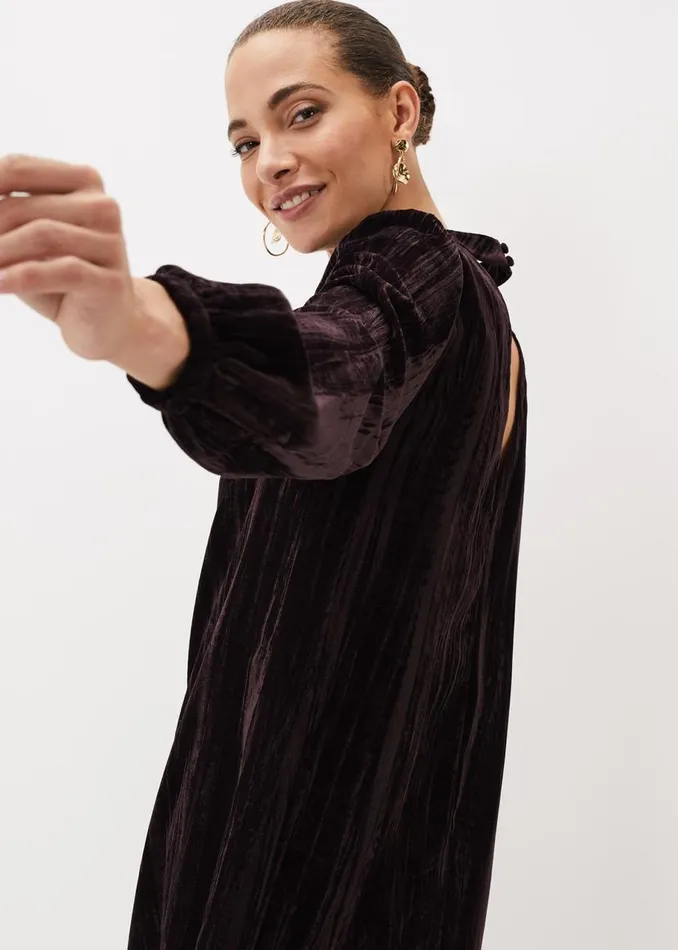 Phase Eight Dresses Jacinda Velvet Shift Dress Aubergine 8211 Women
