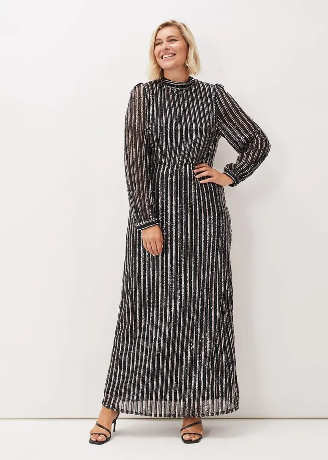 Phase Eight Dresses Jaylin Sequin Stripe Maxi Dress Multicoloured 8211 Women
